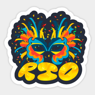 RIO Carnival Mask Tee Sticker